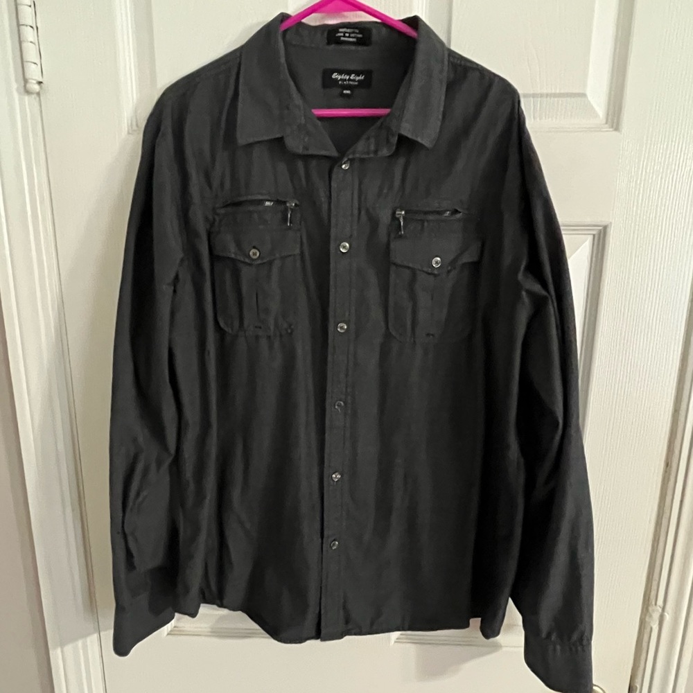 Eighty Eight long sleeved charcoal gray shirt